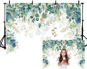 MEHOFOND Pozadina za rođendan sa zlatnim listovima – 3x7ft + 3 komada