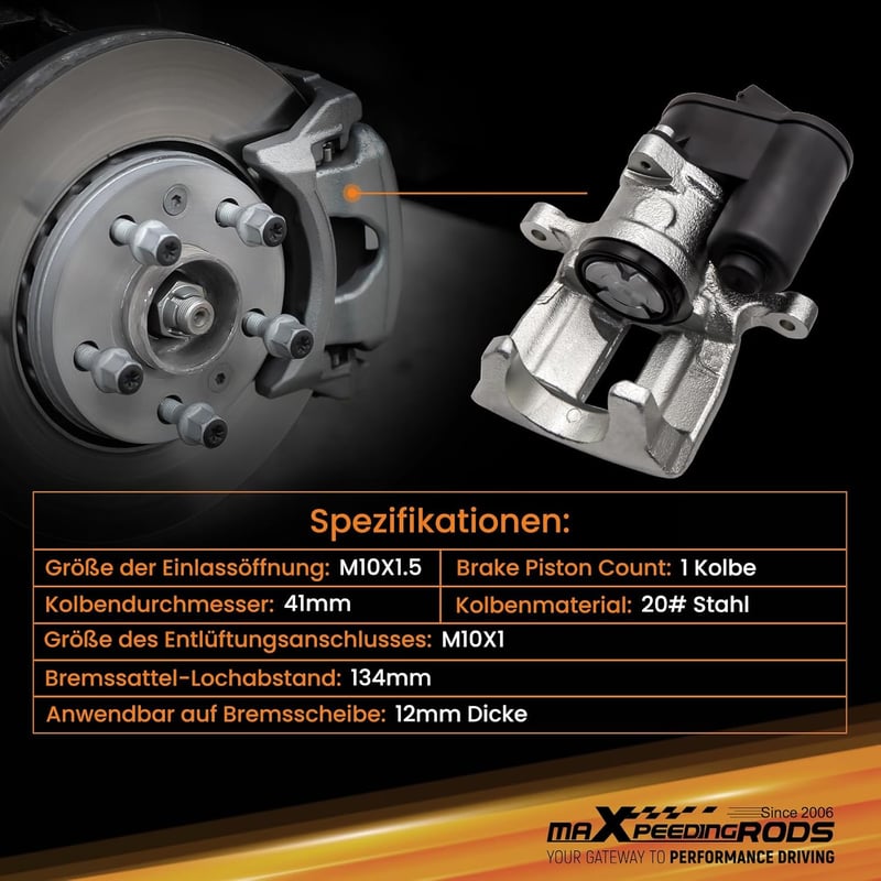 maXpeedingrods Hátsó Féknyereg Szett VW Passat 3C B6 CC, Tiguan 5N, Sharan 7N és Audi Q3 Modellekhez - Bal 5N0615403 Jobb 5N0615404