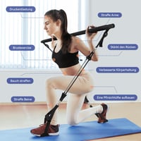 ALongSong Pilates rúd szett kezdőknek - 4 gumiszalaggal, ajtórögzítővel, otthoni edzéshez (Fekete) 2