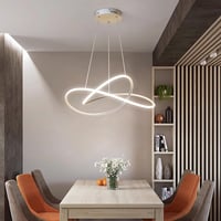 Modern LED Függőlámpa 45W - Távirányítós, Fényerőszabályozható, Állítható Magasságú Étkezőasztal Világítás Nappaliba, Konyhába (Fehér, 7