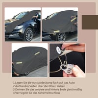 Generic Autótakaró Volkswagen VW Touran 2003-2024 Modellekhez - Vízálló, Szélálló, UV-védelem, Pamut Béléssel, Cipzáras Ajtónyílással, Feket 5