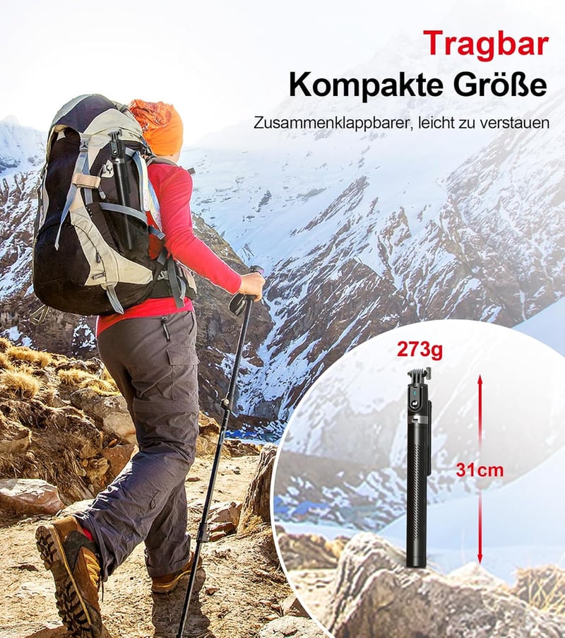 ASHINER 180cm-es LED fényes szelfibot állvánnyal, iPhone és Android kompatibilis
