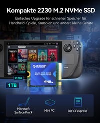 ORICO 256GB 2230 M.2 NVMe SSD - PCIe 3.0 x4 3600MB/s Olvasási Sebesség - Réz Hűtőbordás SSD Steam Deck, Surface Pro 9 és Mini PC Kompatibili 2