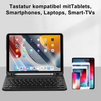 Samsung és iPad kompatibilis SENGBIRCH német Bluetooth billentyűzet, ultravékony, Type-C kábellel 2