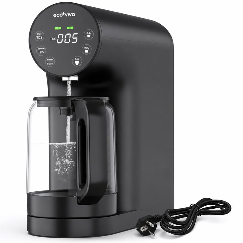 Sistem de filtrare a apei prin osmoză inversă de masă Ecoviva WP-RO-200G, filtrare în 5 trepte, monitor TDS — filtre lipsă (stare: vezi a 2-a imagine)