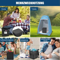 WADEO Hordozható Kemping WC Papírtartóval és Telefontálcával - Black With Urination Device for Women 7