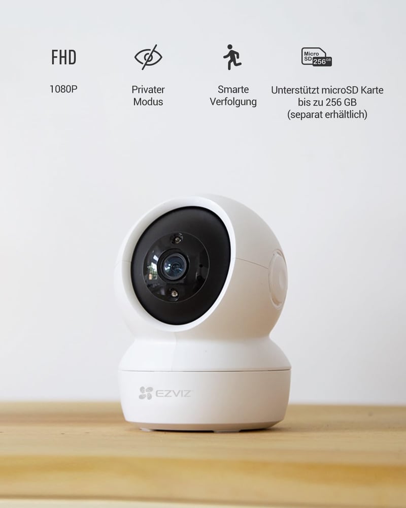 EZVIZ C6N WiFi IP Beltéri Kamera 1080P - 360° Lefedettség, Éjjellátó, Kétirányú Hang, MicroSD Támogatás, Mozgásérzékelés Otthoni és Bébi Meg