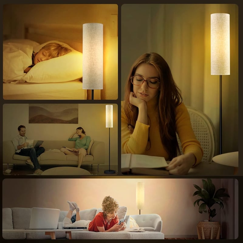 Retro LED állólámpa 3 színhőmérséklettel, E27, 175cm, nappali és hálószoba