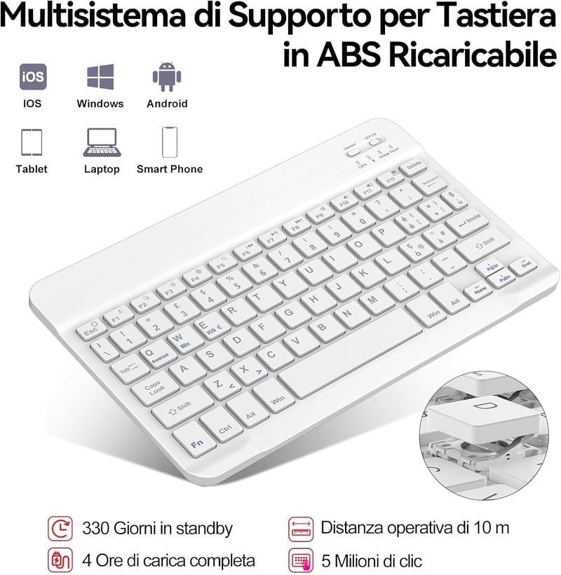 FOGARI iPad 10. Generációs Tok Háttérvilágítású Bluetooth Billentyűzettel, 10.9" Levehető Mágneses Billentyűzet, Apple Pencil Tartóval, Lila
