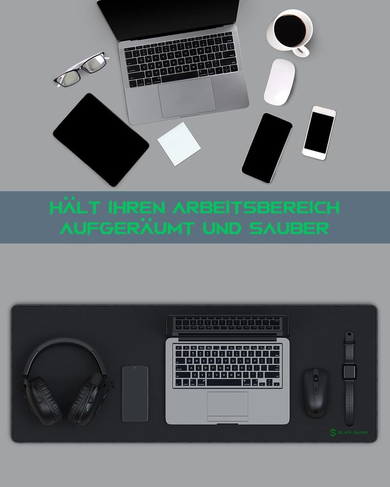 Black Shark XL Vízálló Gamer Egérpad Csúszásmentes Gumitalppal