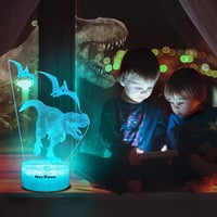 Nice Dream Dinoszaurusz 3D Éjjeli Lámpa - 16 Színű LED Világítás Távirányítóval, Gyerekszoba Dekoráció, Hordozható, Tökéletes Ajándék Fiúkna 3