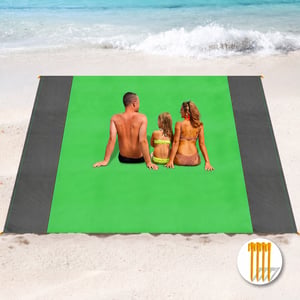Henrycares prostirka za plažu 275x300 cm zelena, lagana, otporna na pijesak, vodootporna, brzo se suši — Jedna kukica za pričvršćivanje (stanje: vidi 2. sliku)