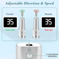 Kredioo LED-es Műköröm Csiszoló Gél és Akril Körmökhöz - 35000 RPM, 11 Fej, Ezüst 4