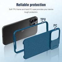 Apple iPhone 13 Pro Kék Szilikon Tok Szürke Csíkos Mintával és Kameravédővel 7