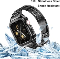 HASLFM Apple Watch 45mm Szíj - Rozsdamentes Acél Fémszíj Védőtokkal, Kompatibilis iWatch Series 9/8/7 Modellekkel, Férfi Órapánt, Szürke

AI 5