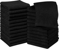 Utopia 24 db Fekete Pamut Mosdókendő 30x30 cm Akasztófüllel 1