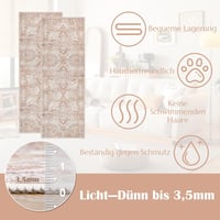 TOPICK Vintage Téglavörös Csúszásmentes Futószőnyeg 60x300cm - Retro Elegáns Összehajtható Szőnyeg Konyhába, Nappaliba 2