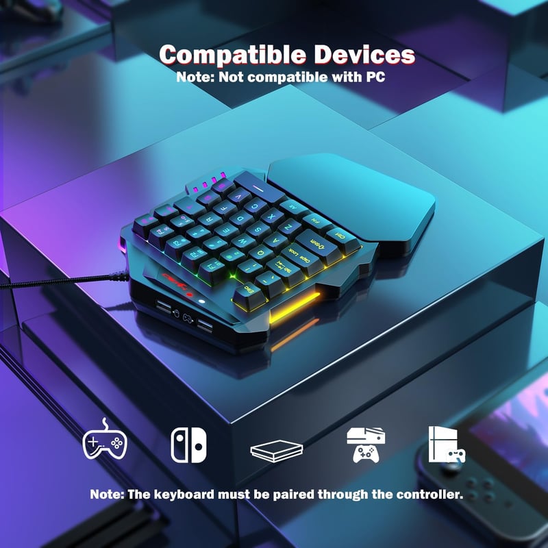 ATTACK SHARK PS4 Billentyűzet és Egér Szett - Kompatibilis PS3, PS4, Xbox One, Xbox 360, Nintendo Switch Konzolokkal - 3200 DPI RGB 