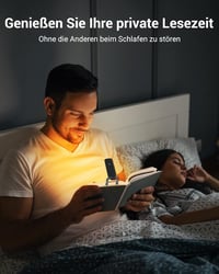 DEWENWILS Újratölthető Olvasólámpa Könyvcsipesszel - Borostyán Fény Kék Fény Szűrővel, 4 Fényerősség, USB Tölthető, Könnyű Hordozható Könyvj 7