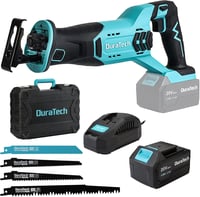 DURATECH 20V Akkumulátoros Orrfűrész 4.0Ah Akkuval, 4 Fűrészlappal - 3000 RPM, 22mm Vágáshossz, Fa/Fém/PVC/Ág Vágáshoz, LED Világítással 1