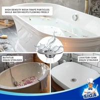 MR.SIGA 3 db Rozsdamentes Acél Lefolyószűrő - Hajfogó Szűrő Fürdőkádhoz, Mosdóhoz, Zuhanyzóhoz - 5,5 cm Átmérőjű Ezüst Lefolyóvédő 4