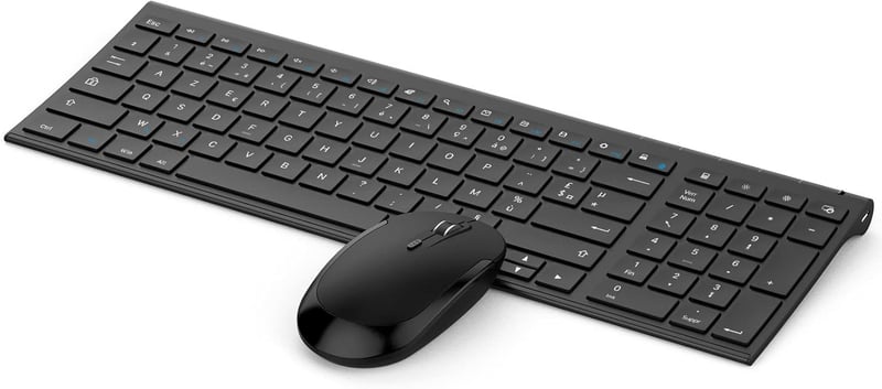 seenda Vezeték Nélküli Billentyűzet és Egér Szett Windows Rendszerhez - Újratölthető, USB Vevőegységgel, Multimédia Gombokkal, AZERTY Kioszt