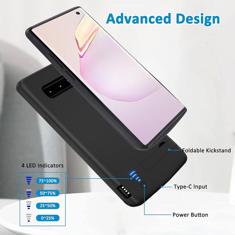 Samsung Galaxy S10 akkumulátoros tok 6000 mAh-s, állvánnyal - Gladgogo