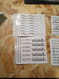 Hongma Rub On naljepnica Herzensmensch s natpisima za Raysin gips, 4 komada, A5 format 14x19 cm, rabljeno stanje 3