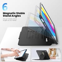 SEYMAC iPad 11/10 Generációs Tok (2025/2022) - Ütésálló Védőtok Automatikus Alvás/Ébresztés Funkcióval, Kártyatartóval, Állvánnyal és Tollta 2