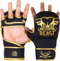 BEAST RAGE MMA Kesztyű Nyitott Tenyérrel - Állítható Csuklótámasz, Unisex Küzdősport Kesztyű Muay Thai, Kickbox, Taekwondo Edzéshez - S/M, P 9