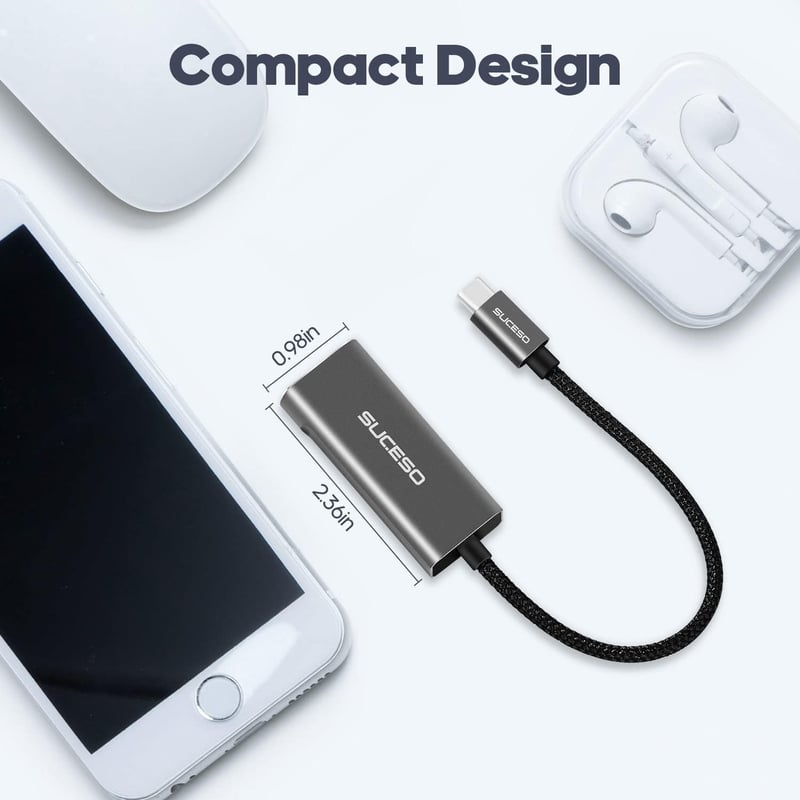 SUCESO USB-C to 2.5G Gigabit Ethernet adapter MacBook, iPad, Dell kompatibilis