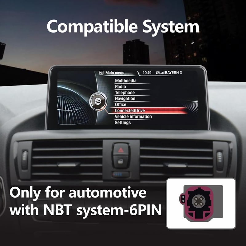 YZKONG Autórádió BMW 1/2/3/4 Sorozathoz (F20-F36, 2013-2016) - 10,25" IPS Érintőképernyő, Vezeték Nélküli CarPlay, Android Auto, NBT Rendsze