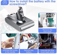 Dyson V6 6000mAh pótakkumulátor + 2 szűrő - Kompatibilis DC58-74, SV03-09 modellekhez 5