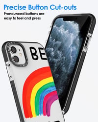 iPhone 11 Átlátszó Szilikon Tok "Be Nice" Felirattal és Szivárvány Mintával 5