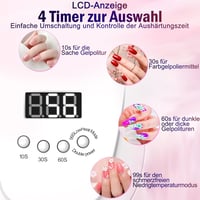 NAILGIRLS 168W-os UV LED Műköröm Lámpa, 4 Időzítővel és LCD Kijelzővel 4