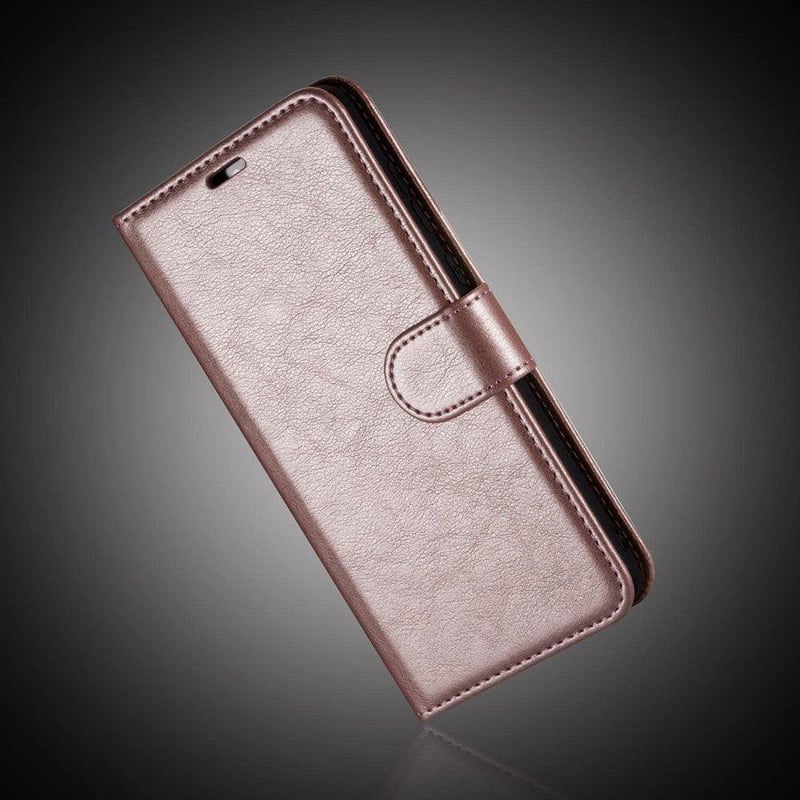 Google Pixel 7 Pro rózsaarany bőr flip tok kártyatartóval, állvánnyal