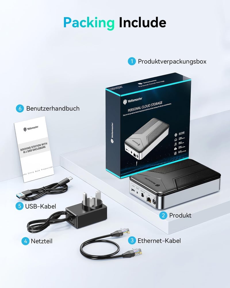 Yottamaster Hálózati NAS Szerver 2.5" SATA HDD/SSD-hez - Privát Felhő Tárhely, Automatikus Mentés, SDVN Titkosítás, Mágneses Fedél