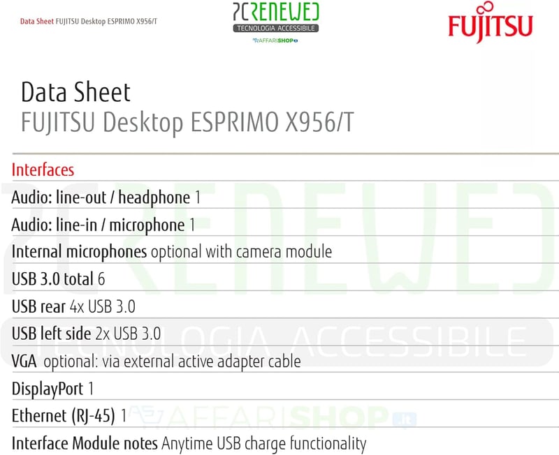 Fujitsu Esprimo X956 23" All-in-One PC - i5, 8GB RAM, 240GB SSD, Win11