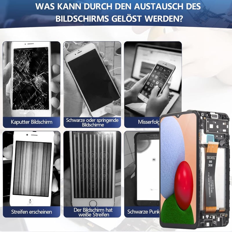 RongZy Samsung Galaxy A13 5G/A136U Kijelző Csere Készlet - Érintőképernyő Digitalizáló Üveg Szerelvény Kerettel + Javítóeszközök