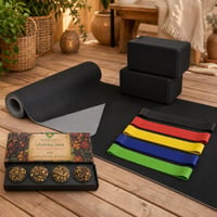 Yoga set za početnike: protuklizna podloga + 2 bloka + 5 traka + 4 mirisna štapića 1