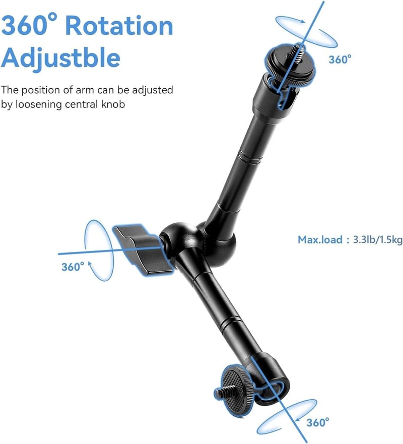UTEBIT 11" Magic Arm kamera rögzítő, 2kg teherbírás, DSLR és GoPro kompatibilis