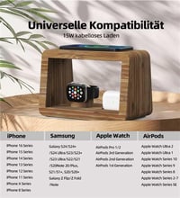 Alltripal 15W Vezeték Nélküli Töltőállomás Asztali Lámpával - 3in1 iPhone/AirPods/iWatch Töltő, 3 Színhőmérsékletű Éjjeli Lámpa, Bambusz

AI 5