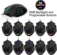 Redragon M908 IMPACT Lézeres Gamer Egér - 12400 DPI, 18 Programozható Gomb, RGB LED Világítás, USB Vezetékes, PC/Mac Kompatibilis 8