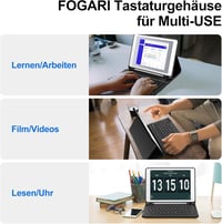 FOGARI Bluetooth Billentyűzetes Tok iPad 10.2/10.5 Készülékekhez - Német QWERTZ, Levehető, Újratölthető, 9/8/7 Generációs, Air 3, Pro 10.5 K 6