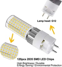 G12 LED izzó 16W, 150W halogén ekvivalens, meleg fehér, 2 darabos csomag 2