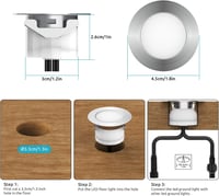 Tuya Smart 10db RGB+Meleg LED Süllyesztett Kültéri Lámpa Szett, IP67 Vízálló 4