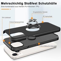 Apple iPhone 13 Fekete Mágneses Gyűrűs Védőtok 3