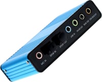 LEAGY 6 csatornás külső USB hangkártya, 5.1 surround, kék 1