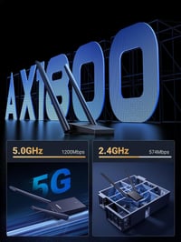 UGREEN AX1800 USB WiFi 6 Adapter Dual Band 5GHz/2.4GHz WLAN Stick PC-hez Dupla Antenna Windows 10/11 Kompatibilis 3