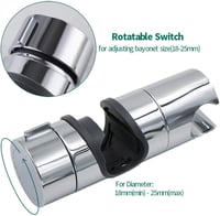 Joyoldelf Állítható Zuhanytartó 18-25 mm - ABS Anyagú, 360° Forgatható Fali Zuhanyfej Tartó, Króm Bevonatú, Szürke 2